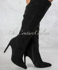 Vendor-unknown JUST IN Vegas Black Faux Suede High Boots