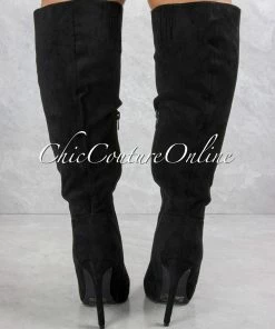 Vendor-unknown JUST IN Vegas Black Faux Suede High Boots