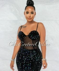 Vendor-unknown Chalissa Midnight Black Sequin Mini Dress JUST IN