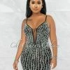 Vendor-unknown JUST IN Jonas Black Mesh Rhinestones & Pearls Mini Dress