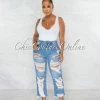 Chic Couture Online Gibson Medium Denim Destroyed Boyfriend Jeans