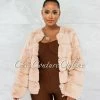 Vendor-unknown Sequoia Beige Faux Fur Jacket