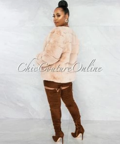 Vendor-unknown Sequoia Beige Faux Fur Jacket