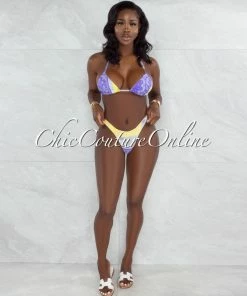 Vendor-unknown JUST IN Domani Pastel Tones Paisley Print Three Piece Set Swimsuit
