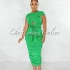 Chic Couture Online Fosta Green Multi-Way Ruched Maxi Dress