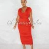 Chic Couture Online JUST IN Fosta Red Multi-Way Ruched Maxi Dress