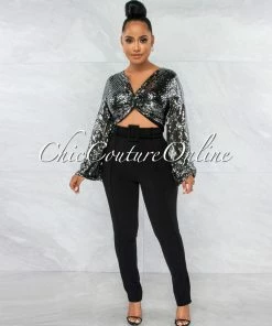 Vendor-unknown Danna Black High-Waist Belt Pants JUST IN