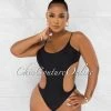 Chic Couture Online Torie Black Cut Out Strap Back Monokini