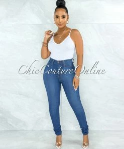 Vendor-unknown JUST IN Mia Medium Wash Denim High-Waist Skinny Jeans