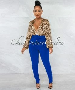 Vendor-unknown JUST IN Danna Royal Blue High-Waist Belt Pants