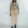 Vendor-unknown Mahalia Nude Black Leopard Sweater & Joggers Knit Set CLOTHING