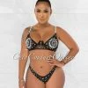 Chic Couture Online JUST IN Symone Black Silver Rhinestones Three Piece Set Swimsuit