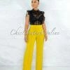 Vendor-unknown JUST IN Marcie Lime Yellow High Waist Palazzo Pants