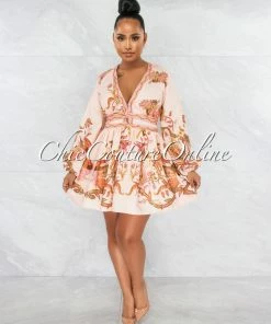 Vendor-unknown Charlene Pink Paisley Print Dress