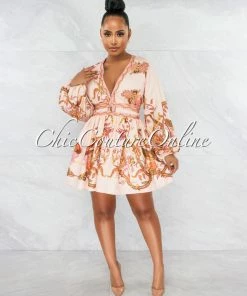 Vendor-unknown Charlene Pink Paisley Print Dress