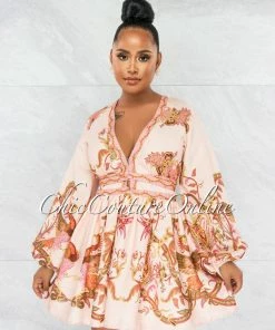 Vendor-unknown Charlene Pink Paisley Print Dress
