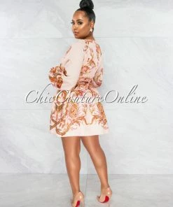 Vendor-unknown Charlene Pink Paisley Print Dress