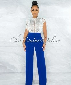 Vendor-unknown JUST IN Marcie Royal Blue High Waist Straight Legs Pants