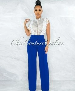 Vendor-unknown JUST IN Marcie Royal Blue High Waist Straight Legs Pants