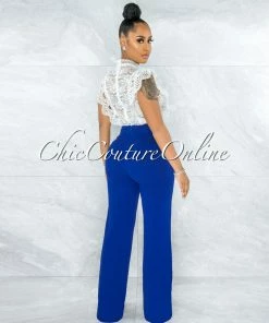 Vendor-unknown JUST IN Marcie Royal Blue High Waist Straight Legs Pants