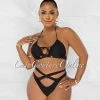Chic Couture Online JUST IN Jada Black Key-Hole Halter Two Piece Bikini Set