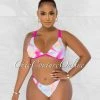 Chic Couture Online JUST IN Dwana Hot Pink Lilac Tie-Dye Strappy Bikini Set