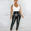 Vendor-unknown Pavati Black Faux Leather High Waist LUXE Leggings JUST IN