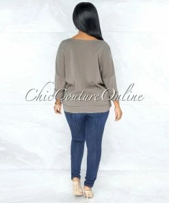 Vendor-unknown Honora Grey Silver Shimmer Sweater
