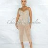 Vendor-unknown Victoriana Nude Mesh Iridescent Rhinestones Bodysuit Dress JUST IN