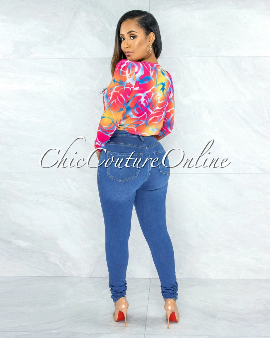 Vendor-unknown JUST IN Tory Medium Denim High-Waist Skinny Jeans