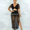 Vendor-unknown SWIM Bulat Black Crochet Cover-Up Maxi Skirt Set