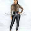 Vendor-unknown CURVY Caya Black Faux Leather High Waist CURVACEOUS Leggings