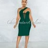 Chic Couture Online JUST IN Vista Hunter Green Single Shoulder Design Bandage Dress
