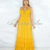 Vendor-unknown Nadalia Mustard Yellow Crochet See-Through Waist Maxi Dress