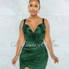 Vendor-unknown JUST IN Diego Hunter Green Corset Style Satin Dress