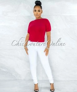 Vendor-unknown Prospera Raspberry Red Fury Round Neck Top