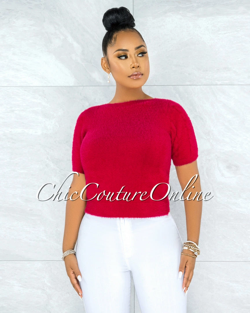 Vendor-unknown Prospera Raspberry Red Fury Round Neck Top