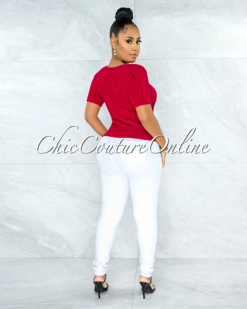 Vendor-unknown Prospera Raspberry Red Fury Round Neck Top