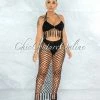Vendor-unknown Rojas Black Crochet Cover-Up Fishnet Set