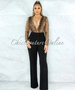 Vendor-unknown Gaby Brown Snake Print Wrap Bodysuit