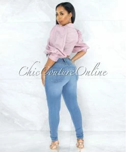 Vendor-unknown Lundy Denim High-Waist Distressed Skinny Jeans JUST IN