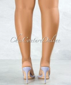 Vendor-unknown JUST IN Echo Lilac Sole Clear Upper Pointed Toe Heels