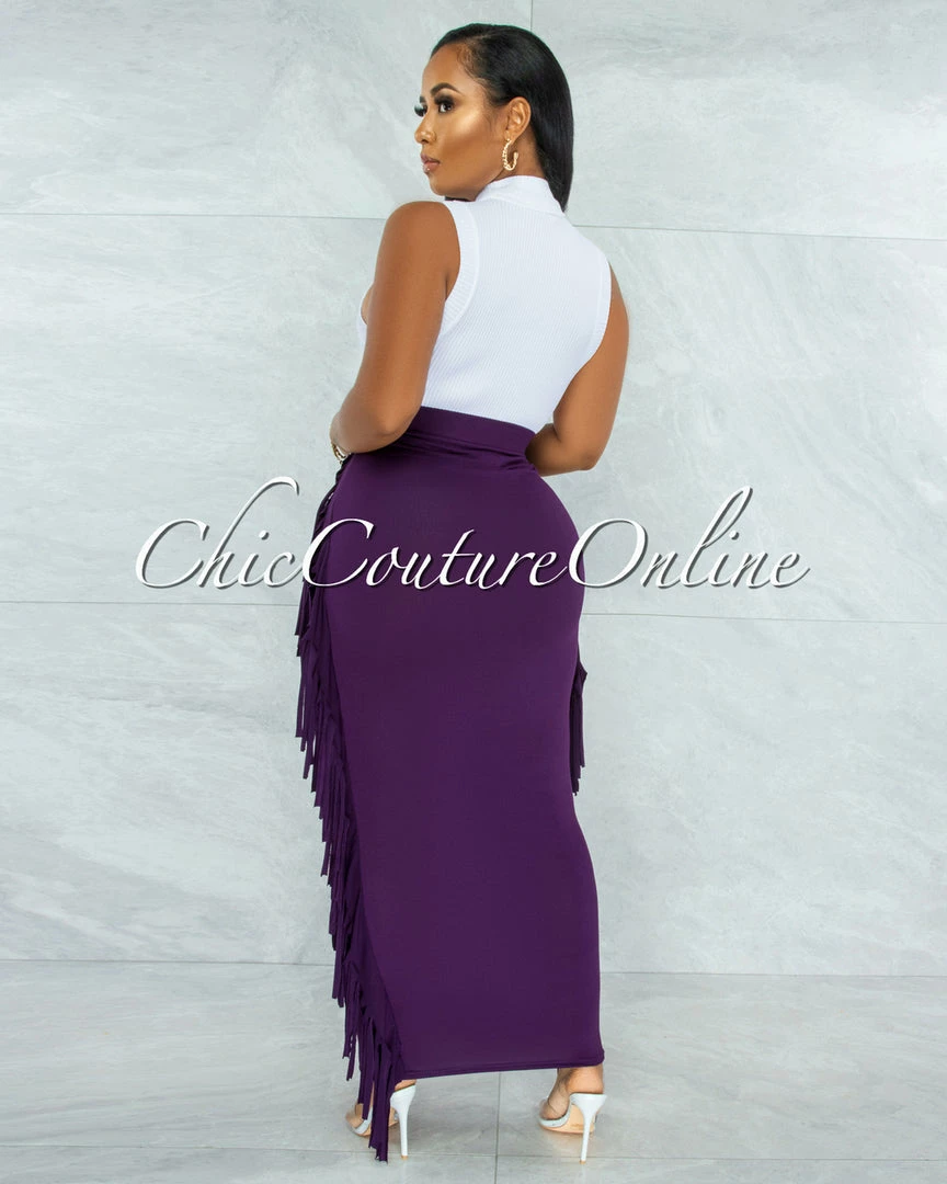 Vendor-unknown JUST IN Conrado White Ribbed Mock Neckline Top