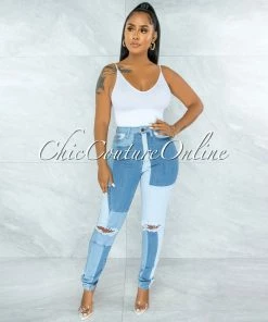 Vendor-unknown Golding Medium DIY Illusion Denim High-Waist Jeans