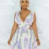 Vendor-unknown JUST IN Canika Pink Green Tie-Dye Cut-Out Strappy Sides Skater Dress