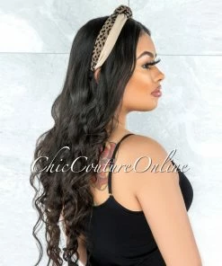 Vendor-unknown Leesa Beige Leopard Print Knot Headband
