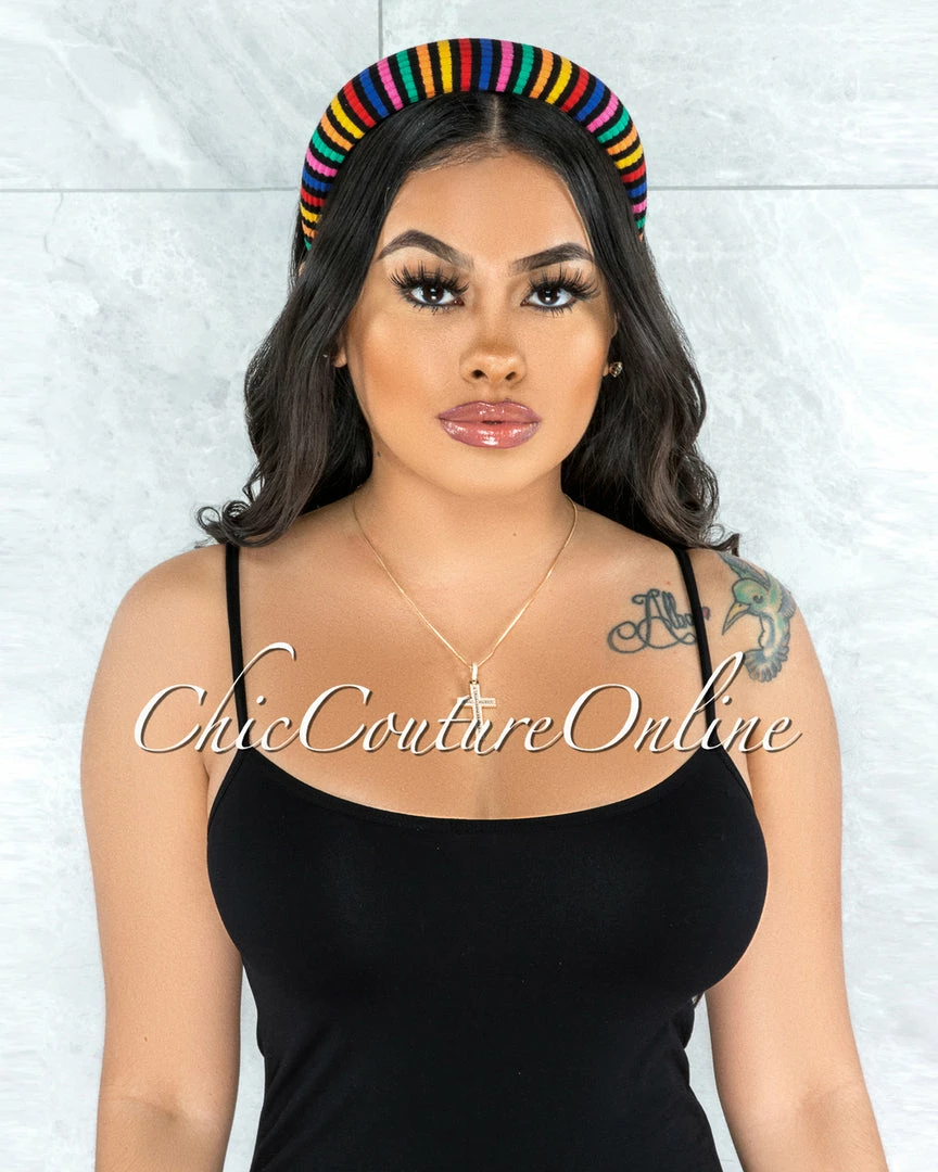 Vendor-unknown Shah Multi Color Striped Headband JUST IN