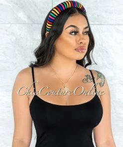 Vendor-unknown Shah Multi Color Striped Headband JUST IN
