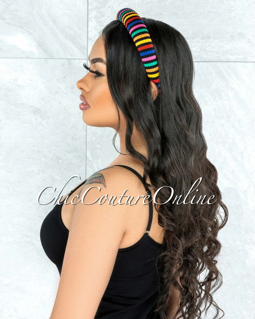 Vendor-unknown Shah Multi Color Striped Headband JUST IN