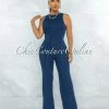 Vendor-unknown Marlee Dark Denim Wide Leg Jumpsuit